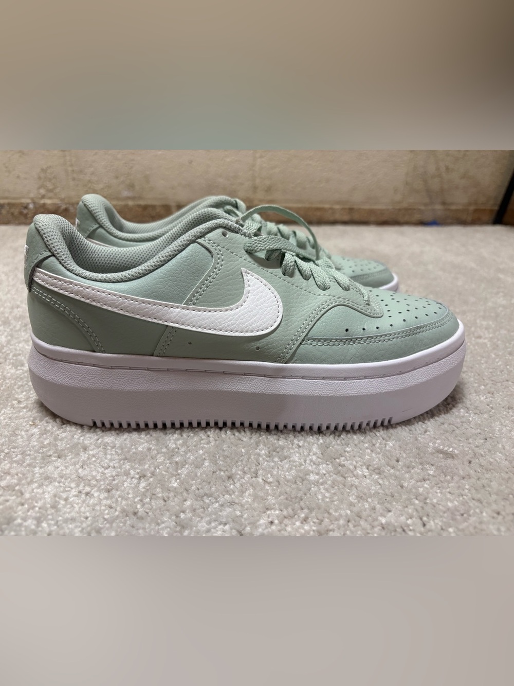 Nike Women’s Platform Sneakers in Mint Green and White